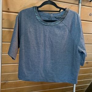 Banana Republic Gray Women's Top with Black Trim